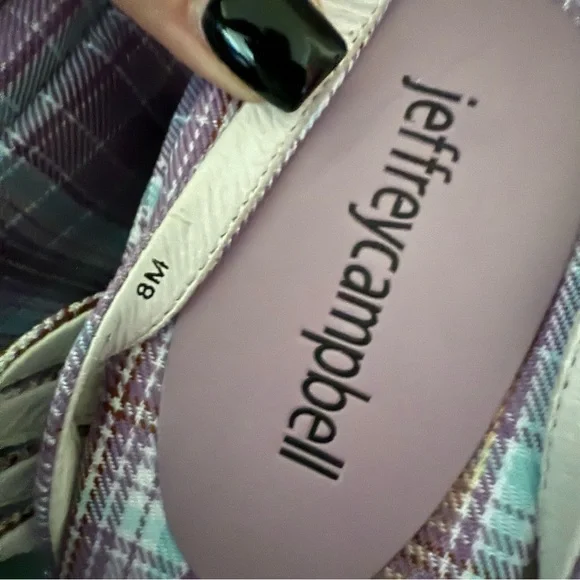 Jeffrey Campbell Purple Plaid Platform Sandals - Picture 5 of 7